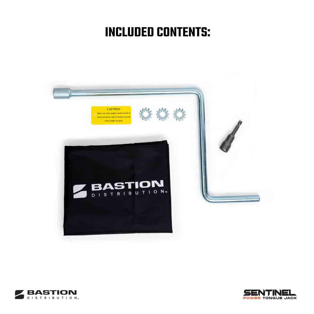 Black 3500 lb Electric Trailer Jack with Cover O914747