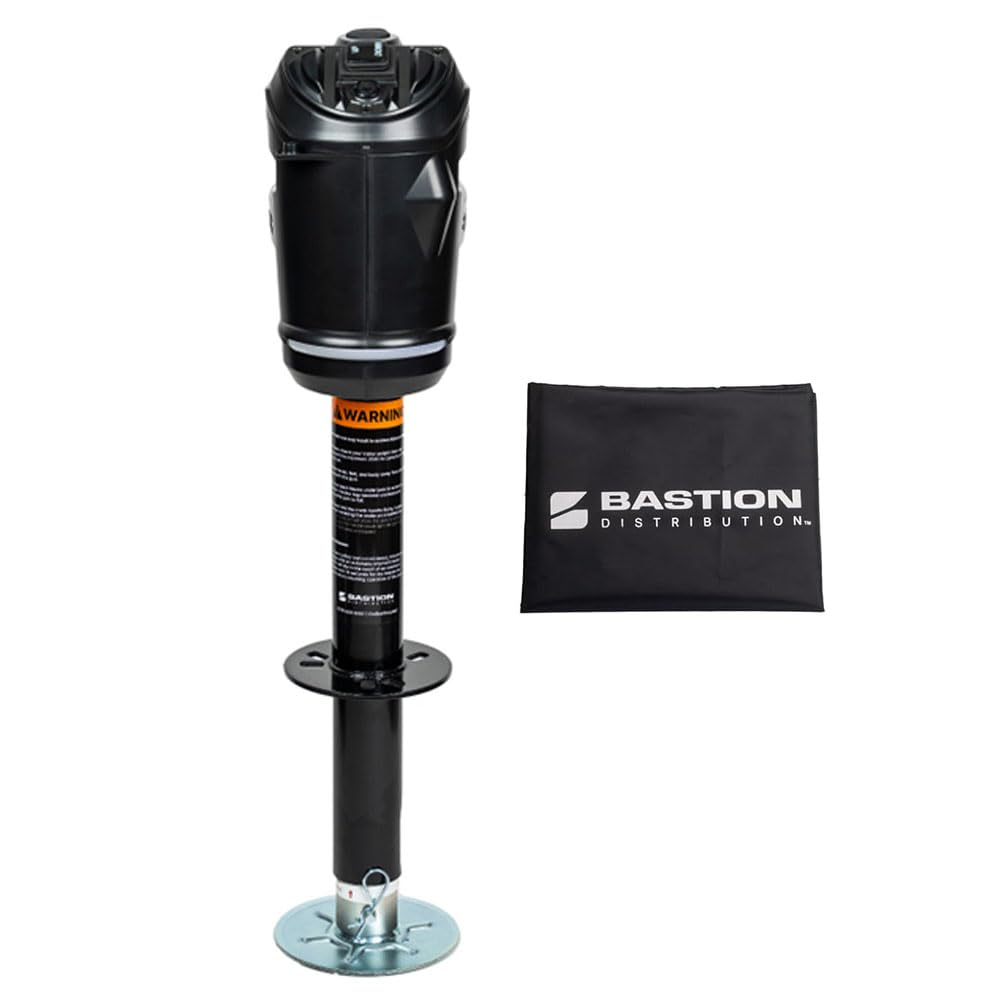 Black 3500 lb Electric Trailer Jack with Cover O914747