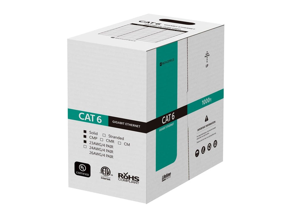 Cat6 Ethernet Bulk Cable 1000 Feet Blue X3467