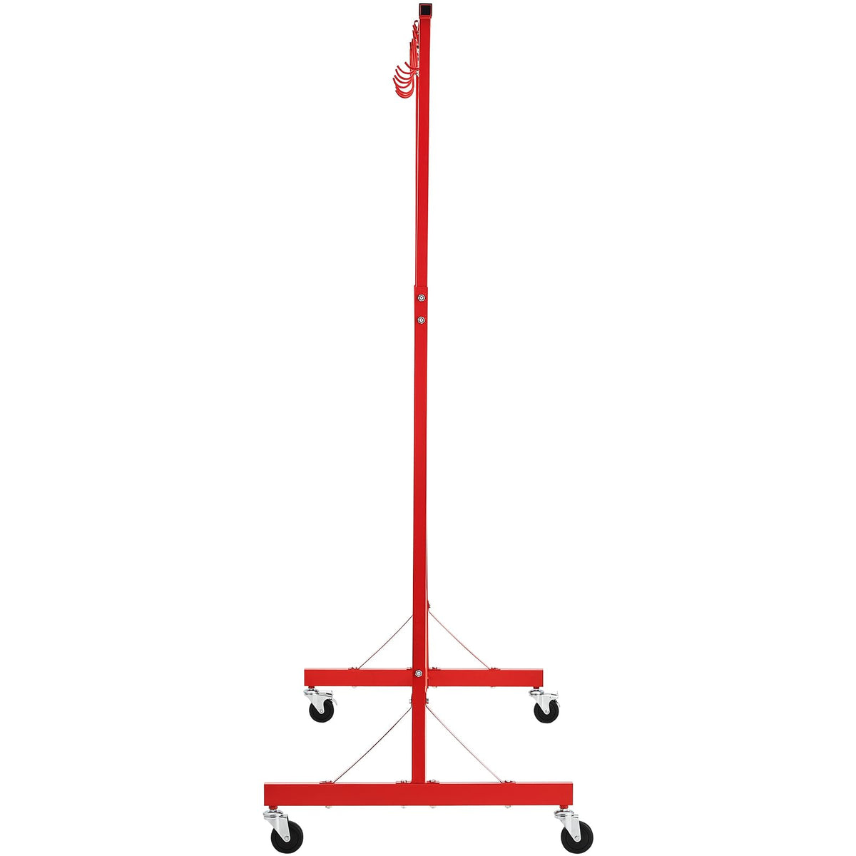 Adjustable Height 66 lbs Capacity Painting Rack with 8 Hooks and 4 Swiveling Wheels I3597