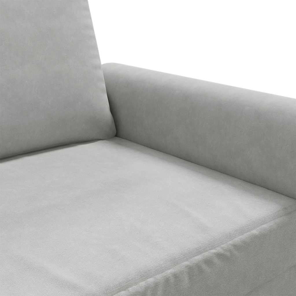 Light Gray Velvet 3-Seater Sofa F72875