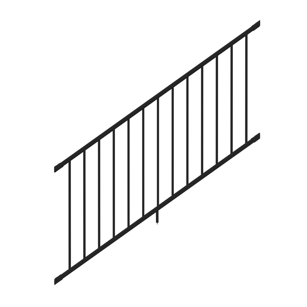 6 ft. x 36 in. Textured Black Aluminum Stair Rail Kit U23009