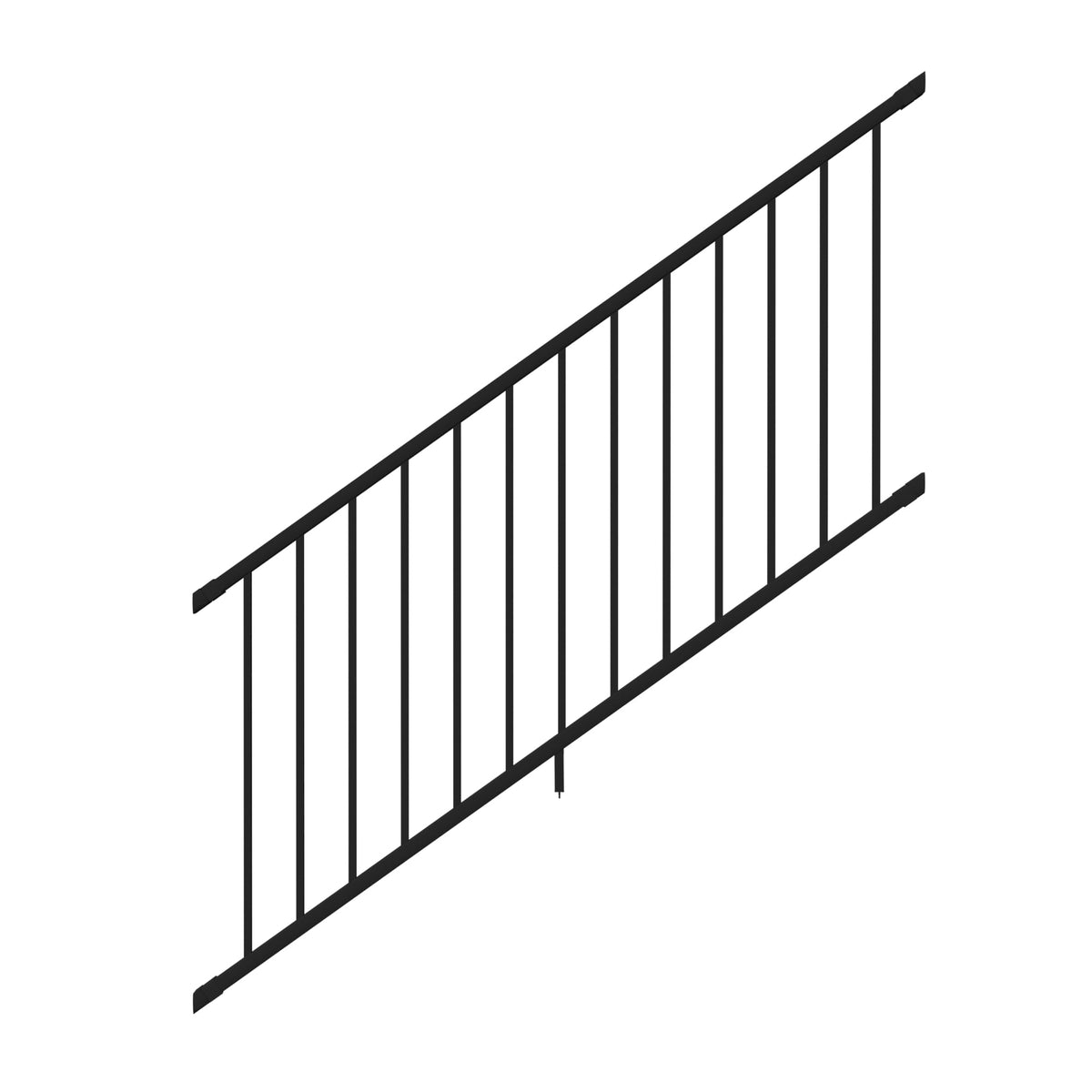 6 ft. x 36 in. Textured Black Aluminum Stair Rail Kit U23009