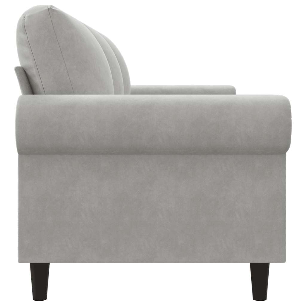 Light Gray Velvet 3-Seater Sofa F72875