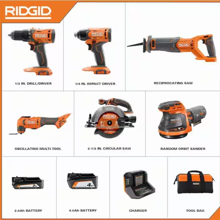 18V Cordless 6-Tool Combo Kit with Battery and Charger Z619