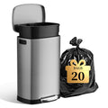 13 Gallon Fingerprint Proof Stainless Steel Trash Can with Lid Q9224