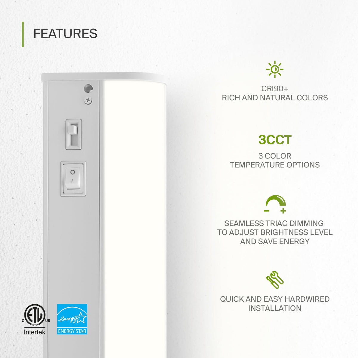 24 inch 12W Dimmable LED Under Cabinet Lighting 2 Pack S86605