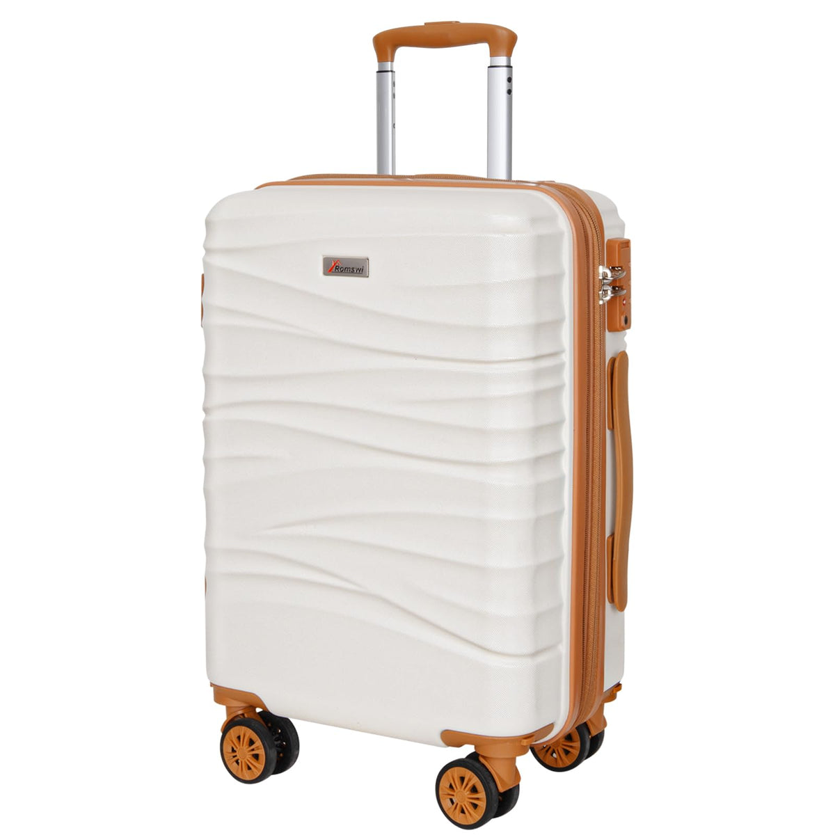 Expandable 21" Carry On Hardshell Luggage with Spinner Wheels, White I89407