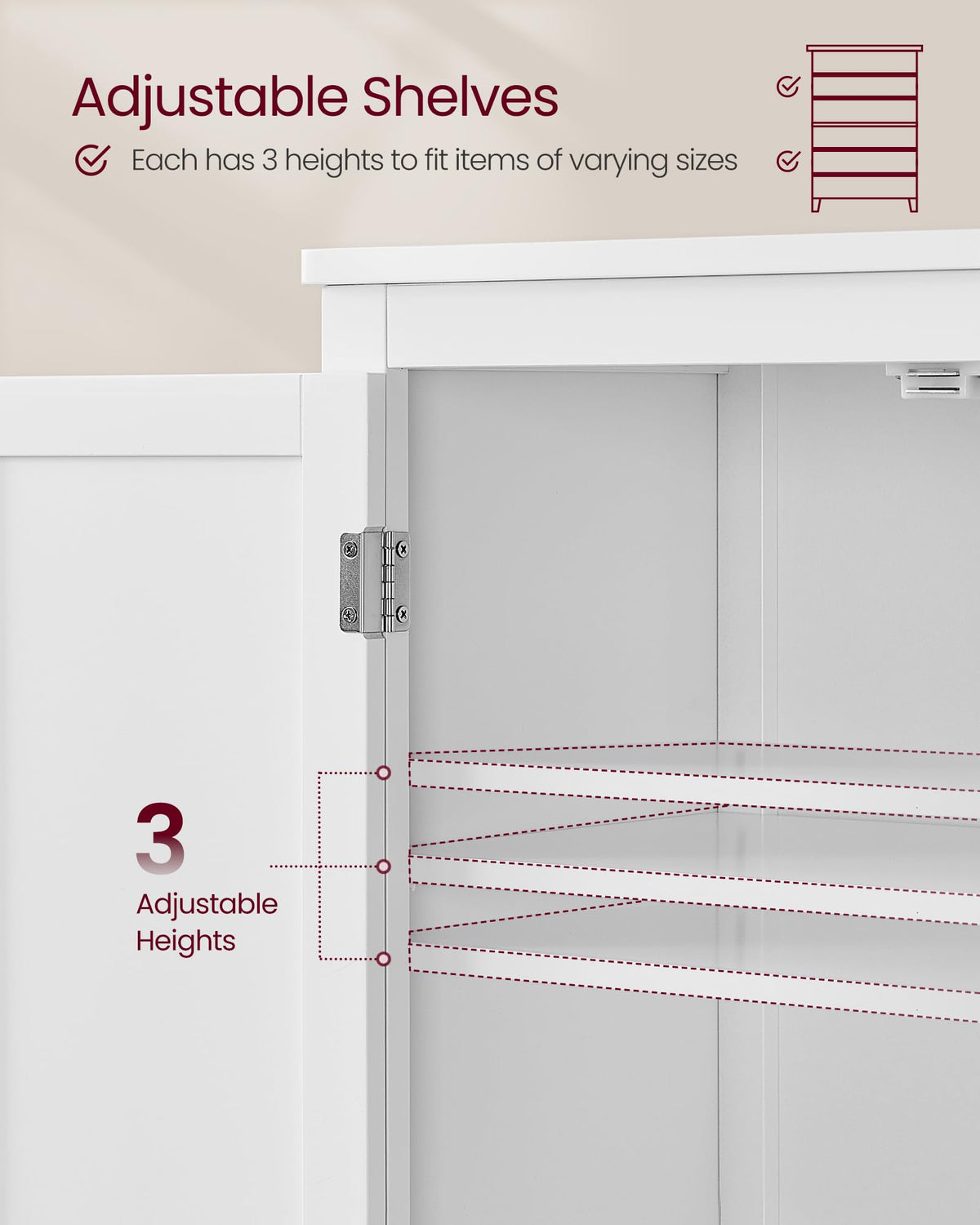 Tall Storage Cabinet with 4 Doors and 4 Adjustable Shelves H342826