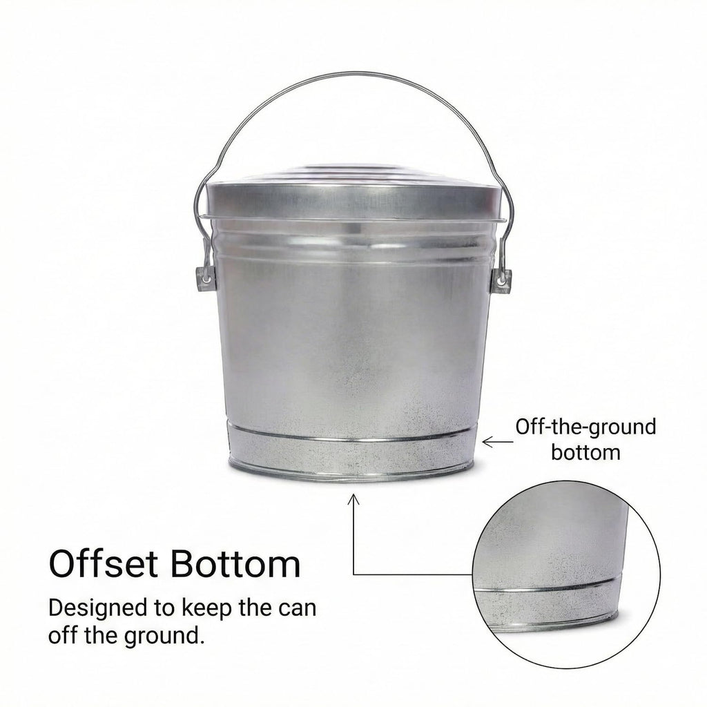 6 Gallon Galvanized Metal Trash Can with Locking Lid Z160
