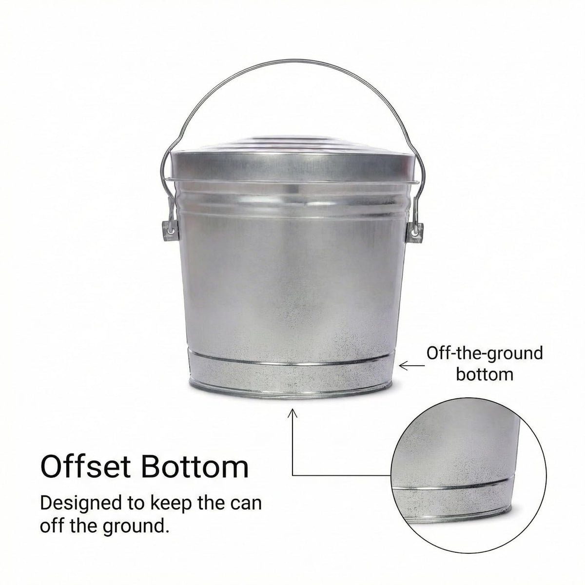 6 Gallon Galvanized Metal Trash Can with Locking Lid Z160