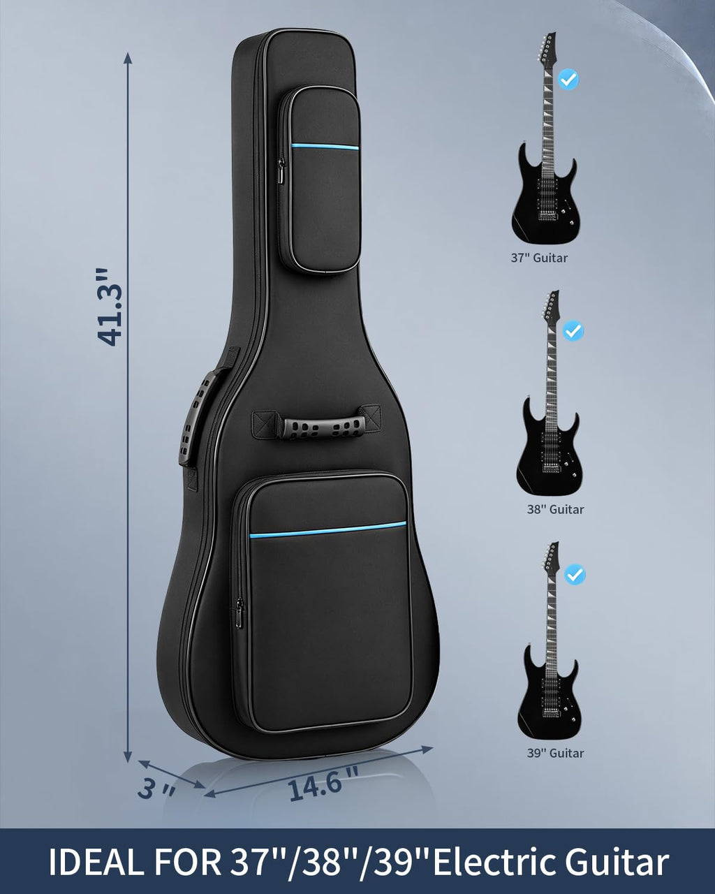 37/38/39 Inch Waterproof Cloth Electric Guitar Bag T283
