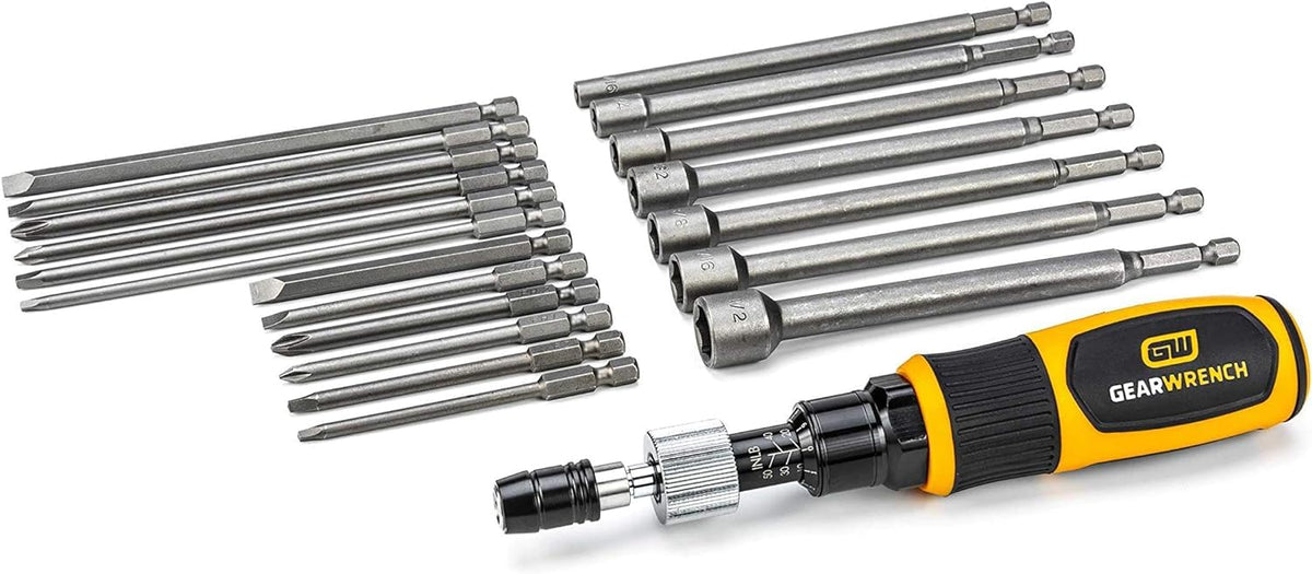 20 Pc 1/4" Drive Torque Screwdriver Set T148407
