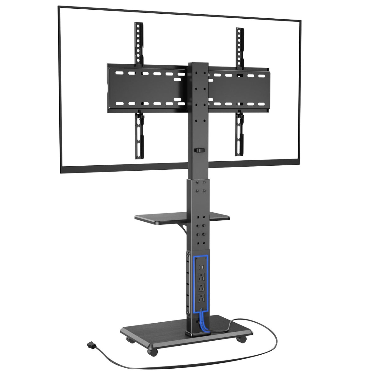 Rolling TV Stand with Power Outlet for 32-75" TV I9828