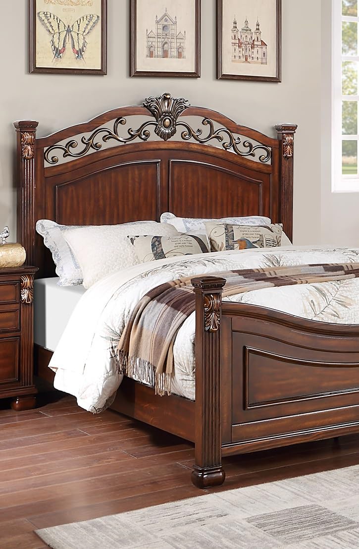 California King Size Bed with Headboard and Footboard L264