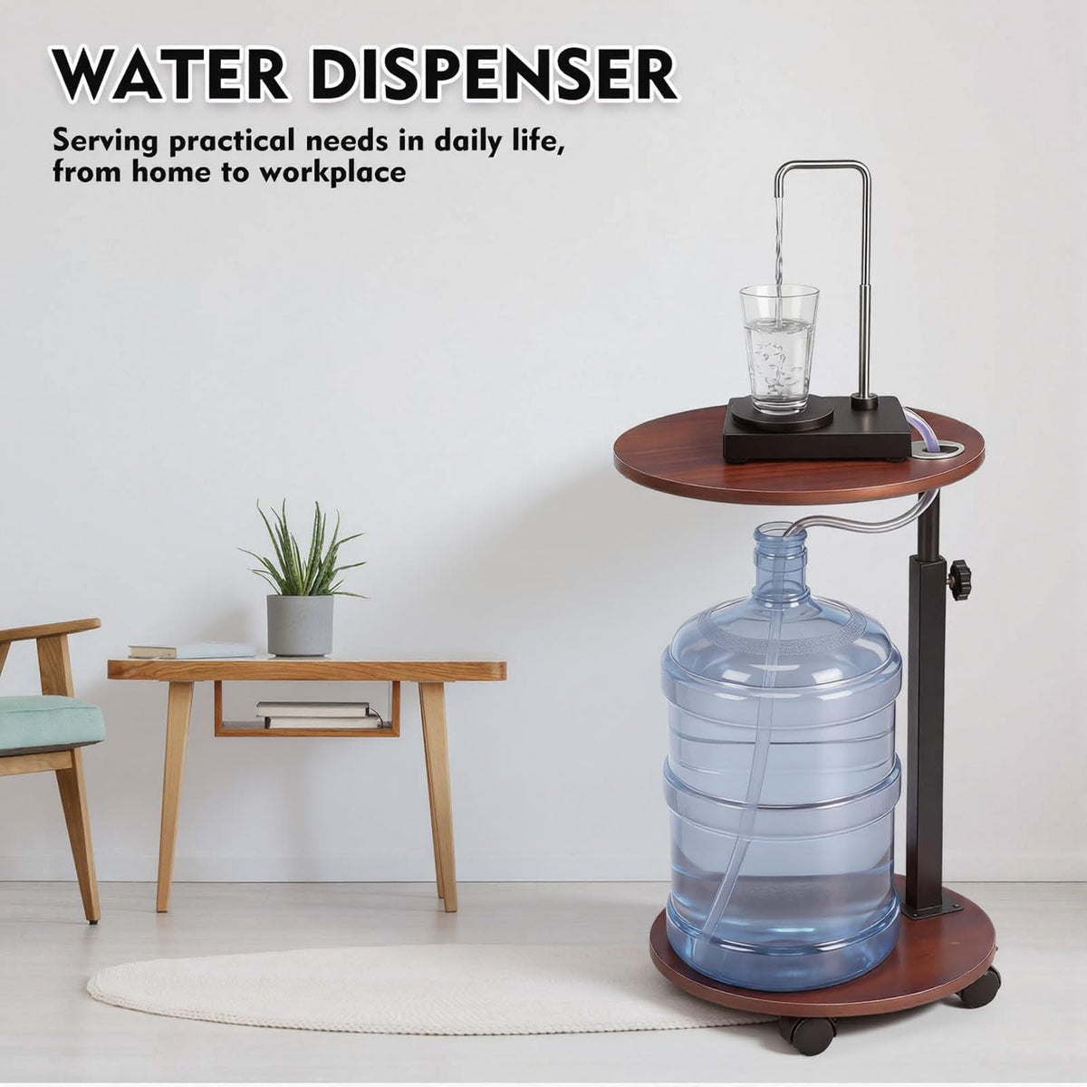 5 Gallon Water Dispenser Pump Caddy Holder with Wheels C1026