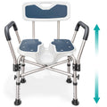 Blue Heavy Duty U-Shape Seat Shower Chair with Padded Armrests and Back H153383