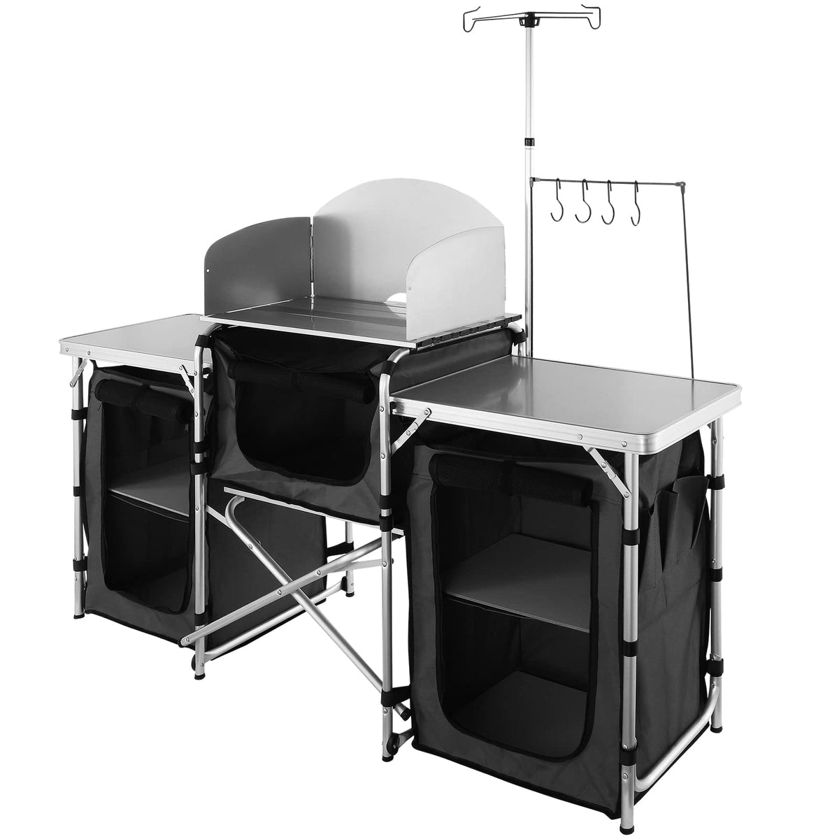 Folding Aluminum Camping Kitchen Table with Storage Bag W63395