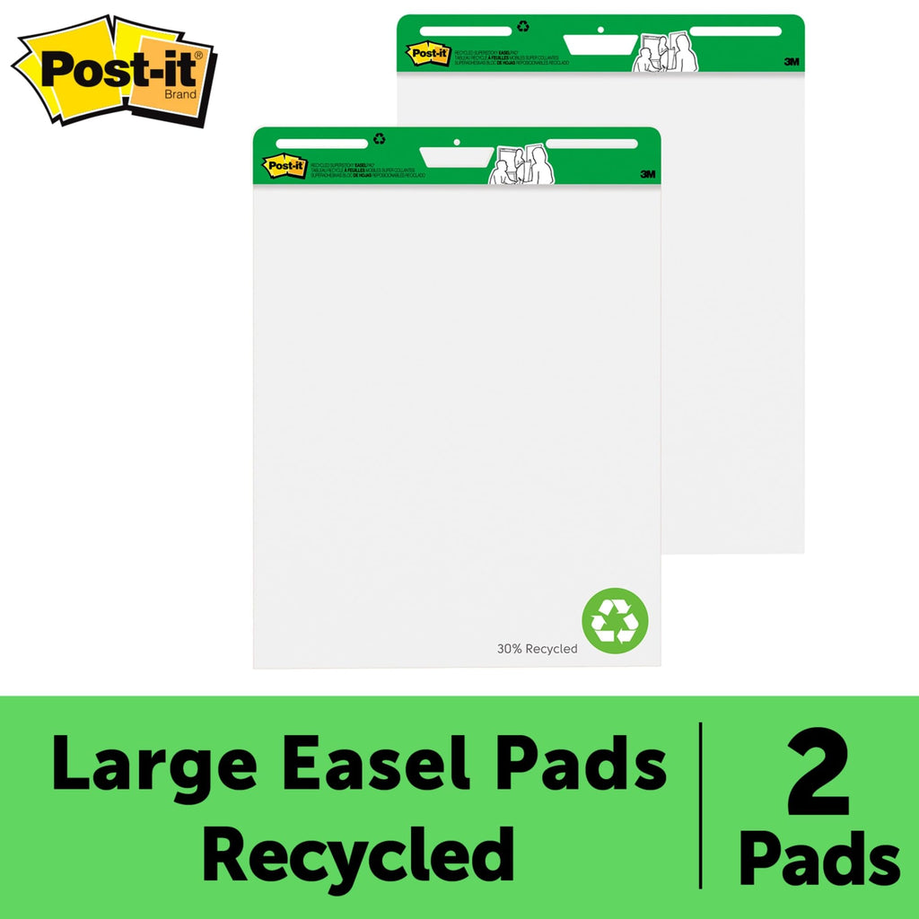 Super Sticky Easel Pads 25" x 30" White Pack Of 2 K4553