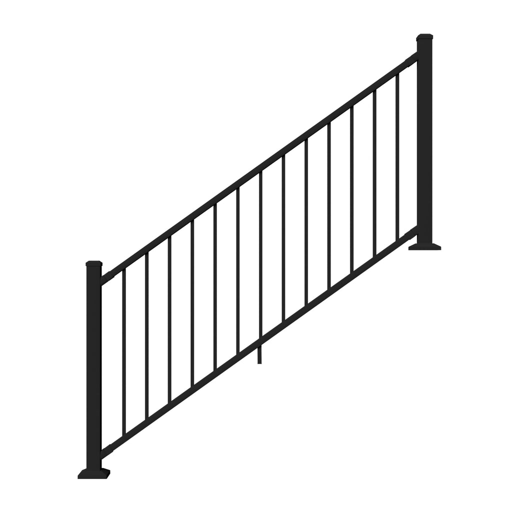 6 ft. x 36 in. Textured Black Aluminum Stair Rail Kit U23009