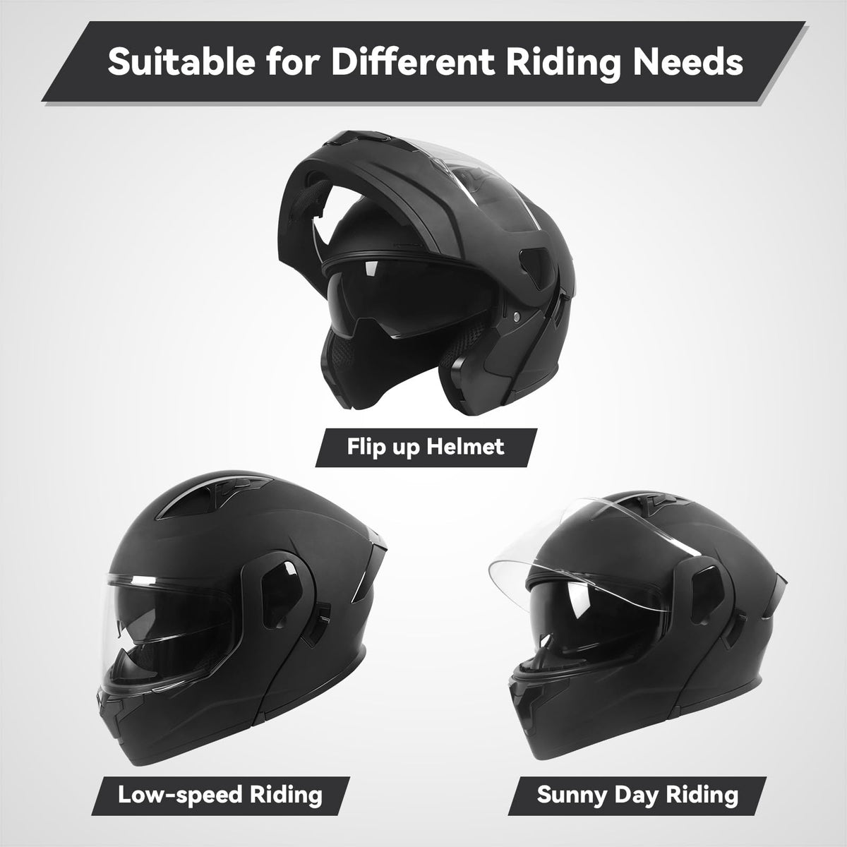 Modular Flip up Motorcycle Helmets DOT Approved B17138