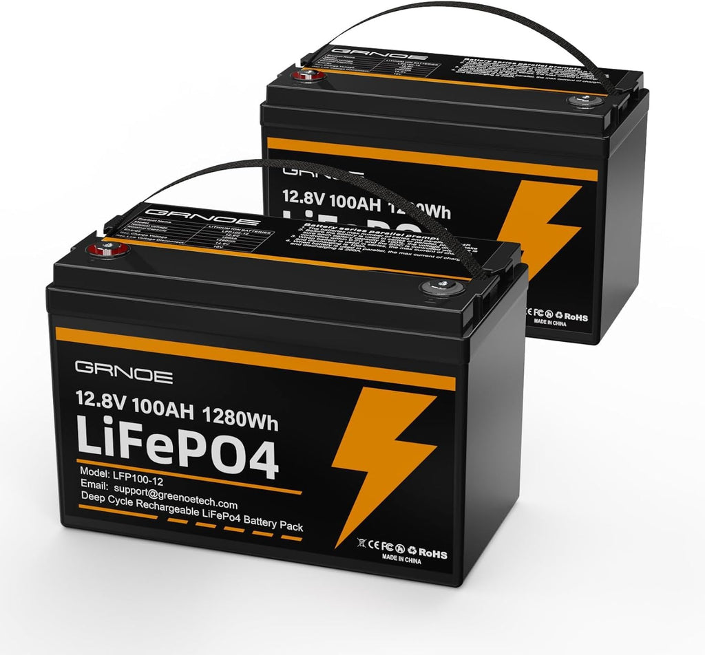 12V 100Ah LiFePO4 Lithium Battery 2-Pack J3932