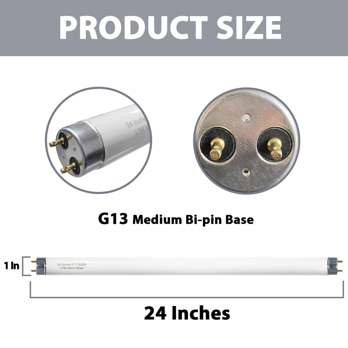 24 inch Warm White Fluorescent Tube Light 8 Pack S295953