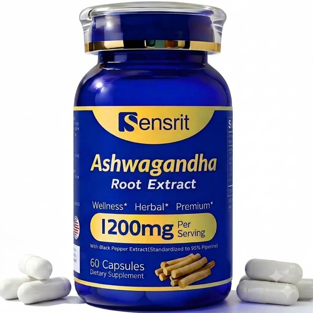 Ashwagandha 1200mg Root Extract 60 Capsules Supplement D19577