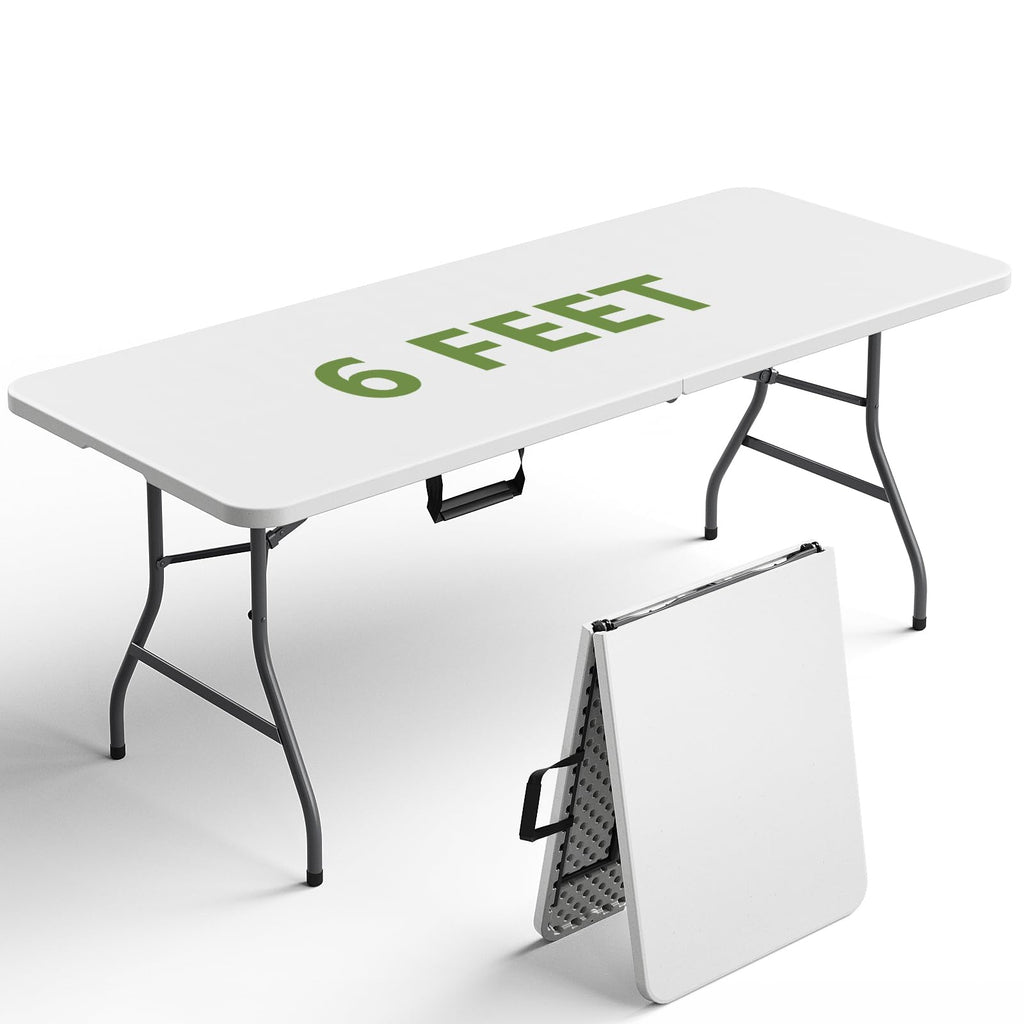 6FT White Folding Table with Steel Legs A518338