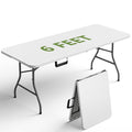 6FT White Folding Table with Steel Legs A518338