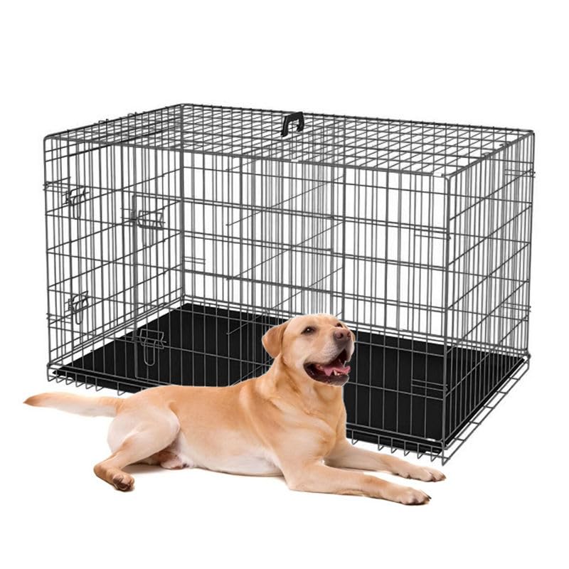 48-Inch Folding Metal Dog Crate with Divider, Tray, and Carry Handle N899058