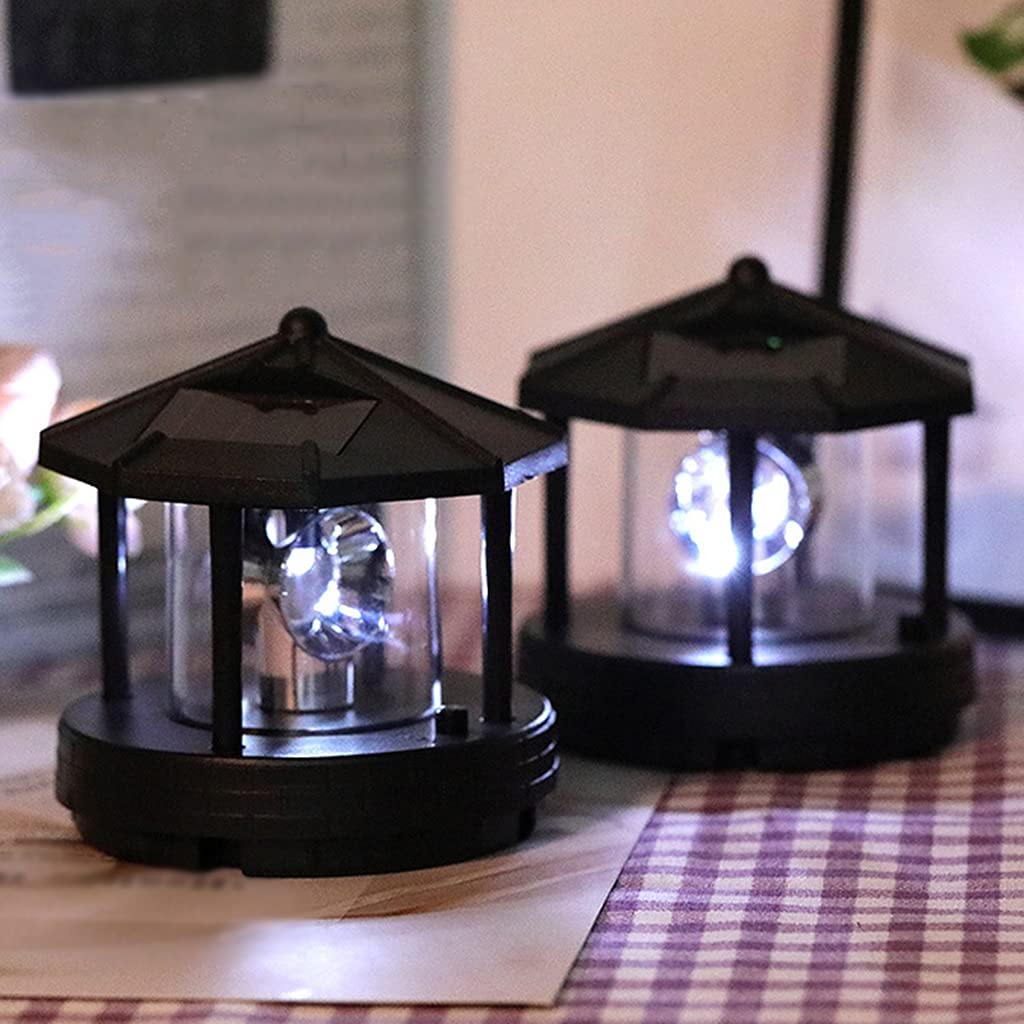 2 Pieces Solar Powered Lighthouse Shape Light Q92378