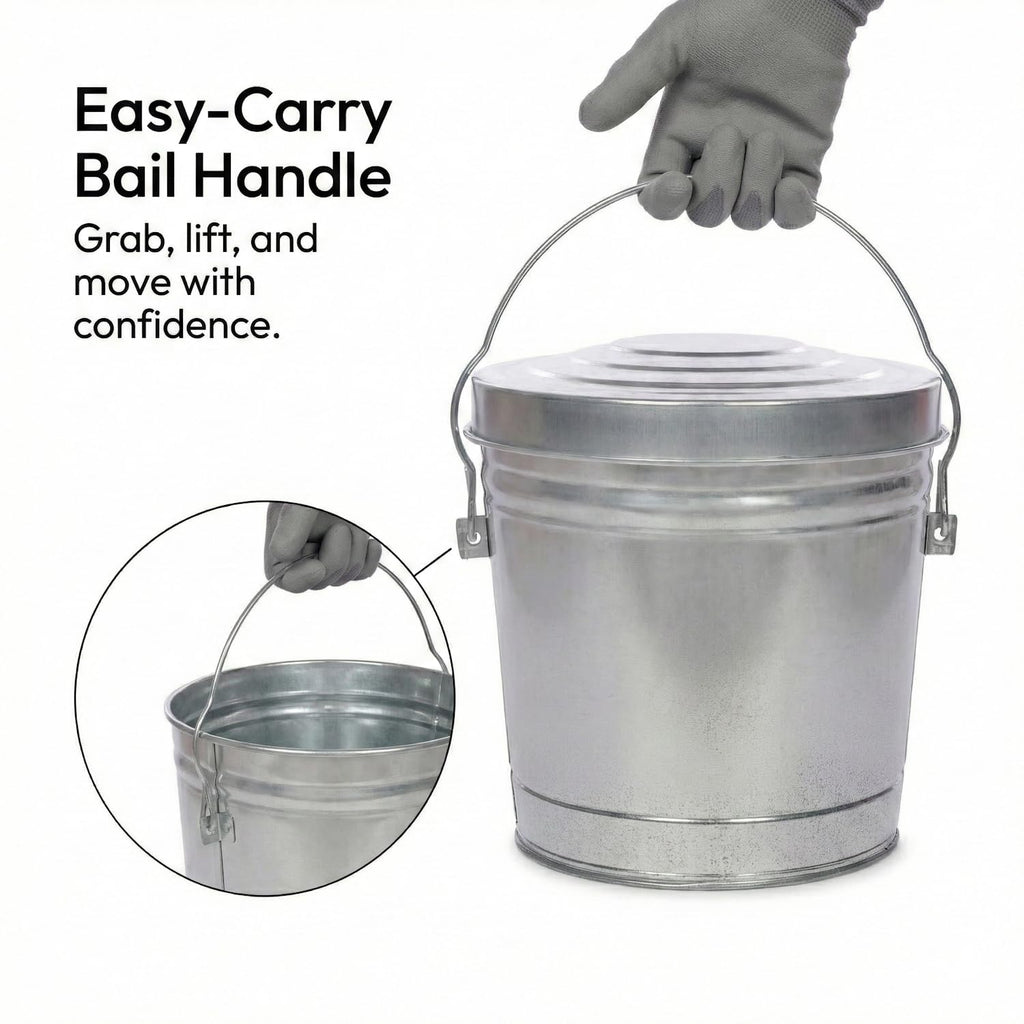 6 Gallon Galvanized Metal Trash Can with Locking Lid Z160