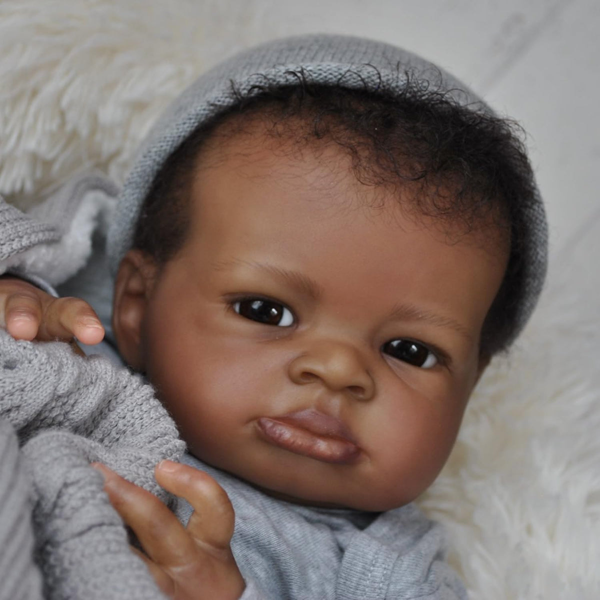 Black 20 Inch Reborn Baby Doll N493