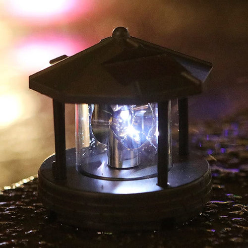 2 Pieces Solar Powered Lighthouse Shape Light Q92378