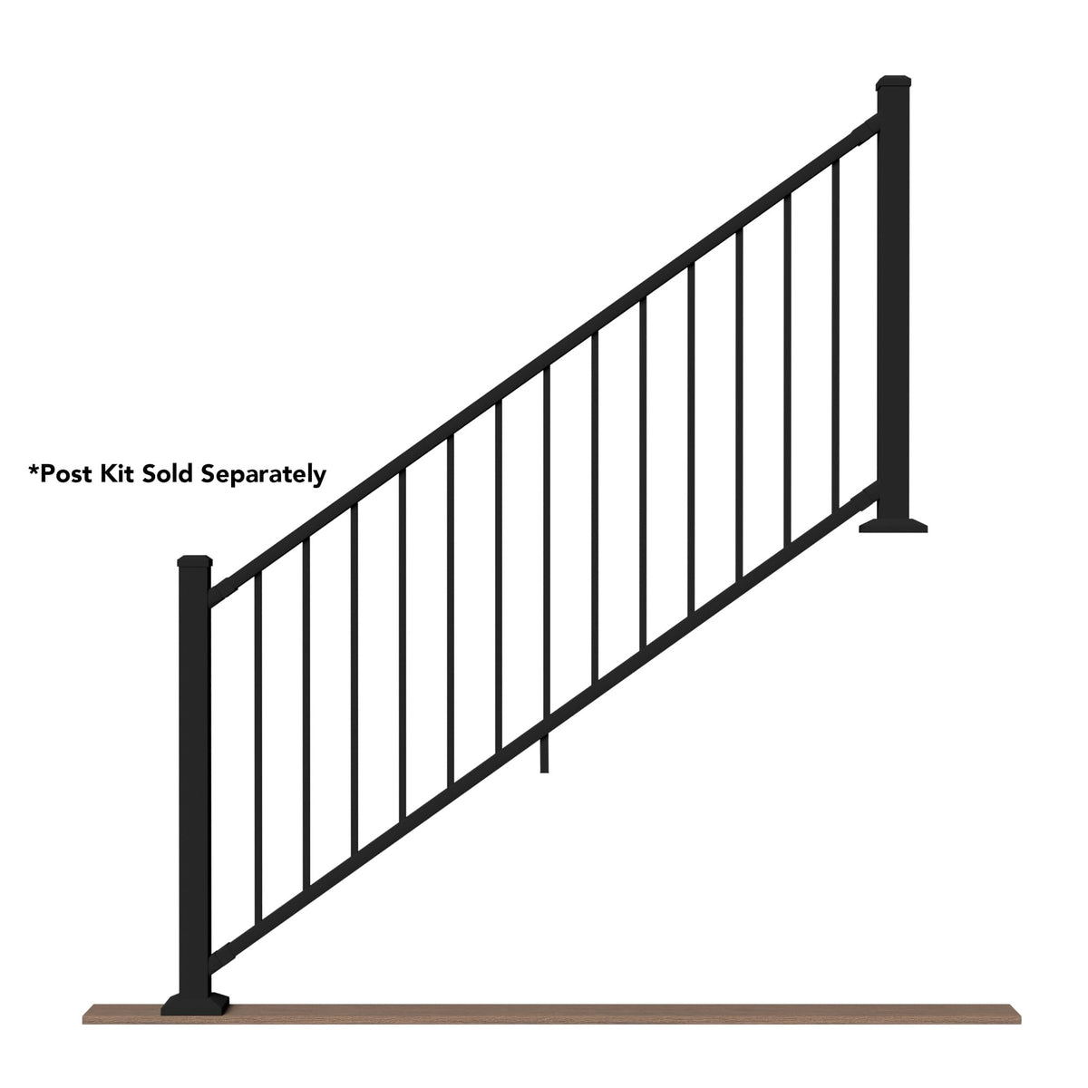 6 ft. x 36 in. Textured Black Aluminum Stair Rail Kit U23009