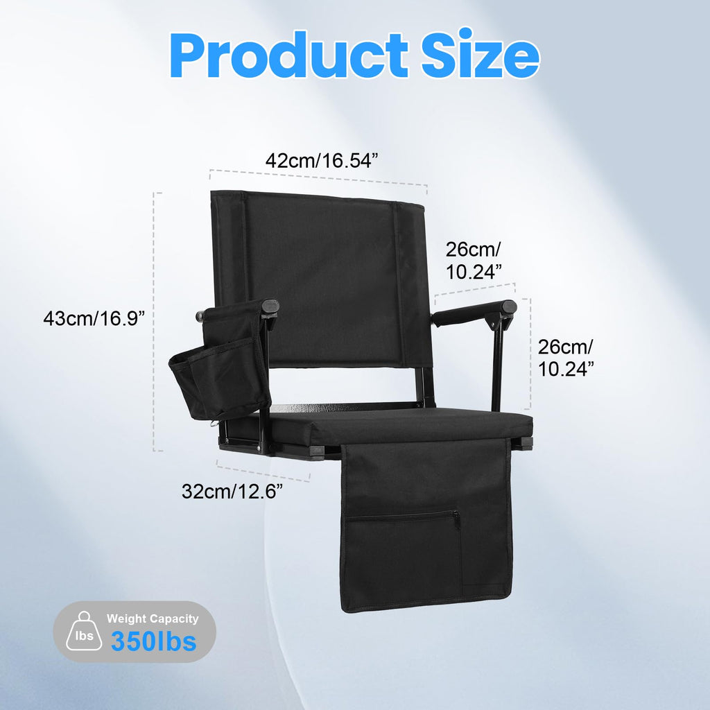 2 Pcs Folding Stadium Seat with Cup Holder F7884