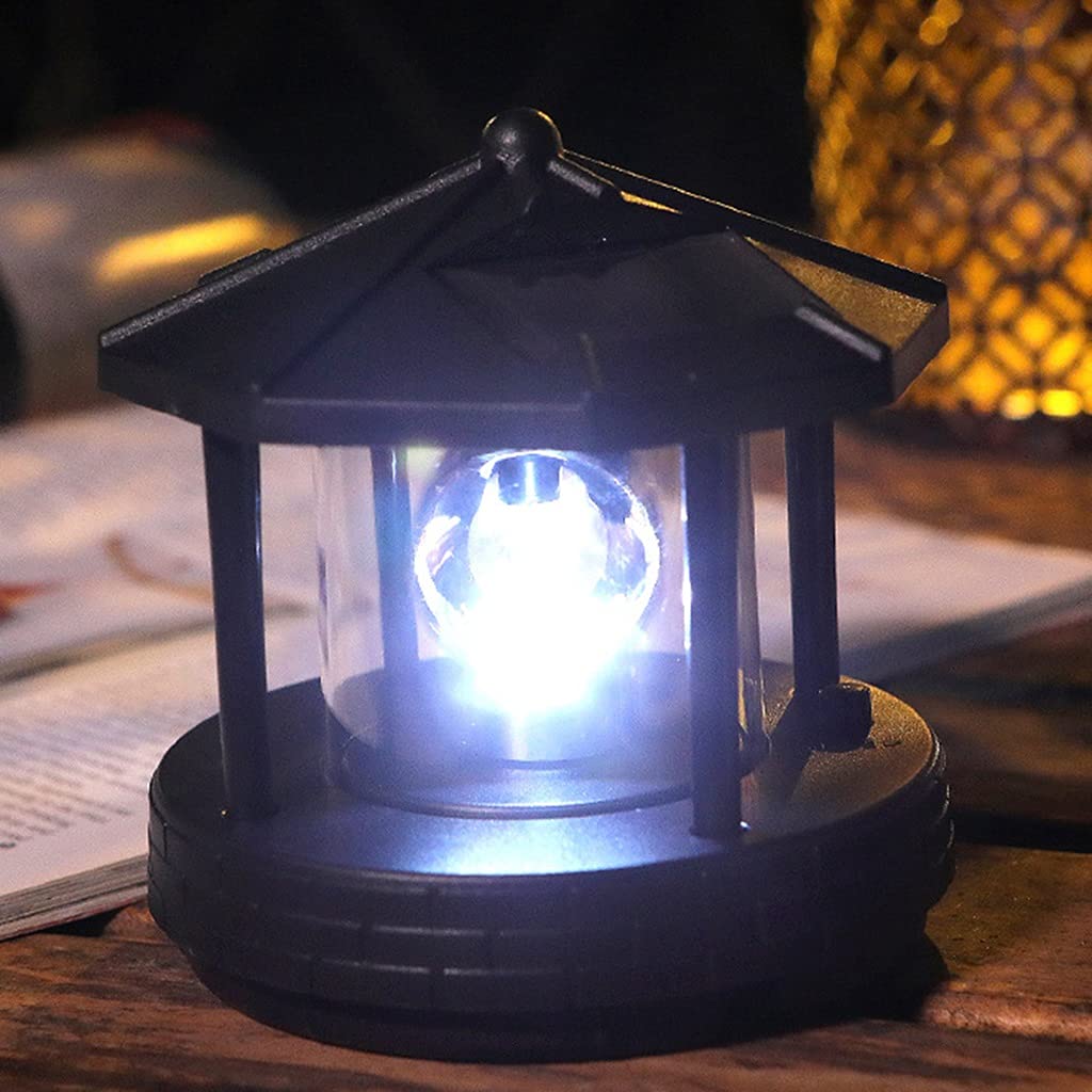 2 Pieces Solar Powered Lighthouse Shape Light Q92378