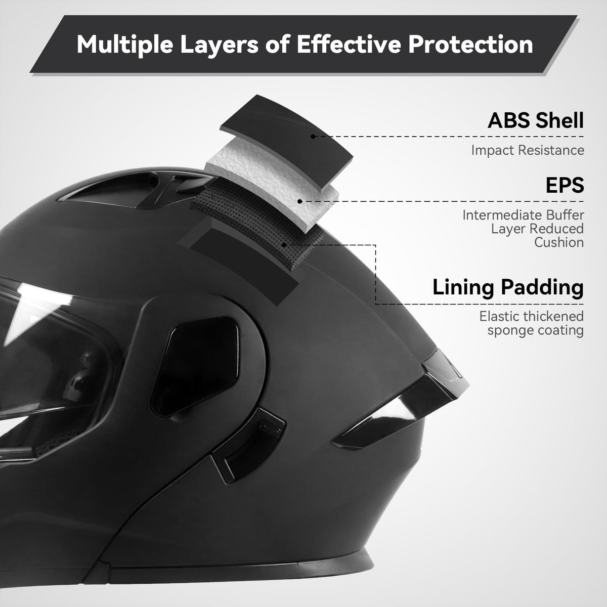 Modular Flip up Motorcycle Helmets DOT Approved B17138