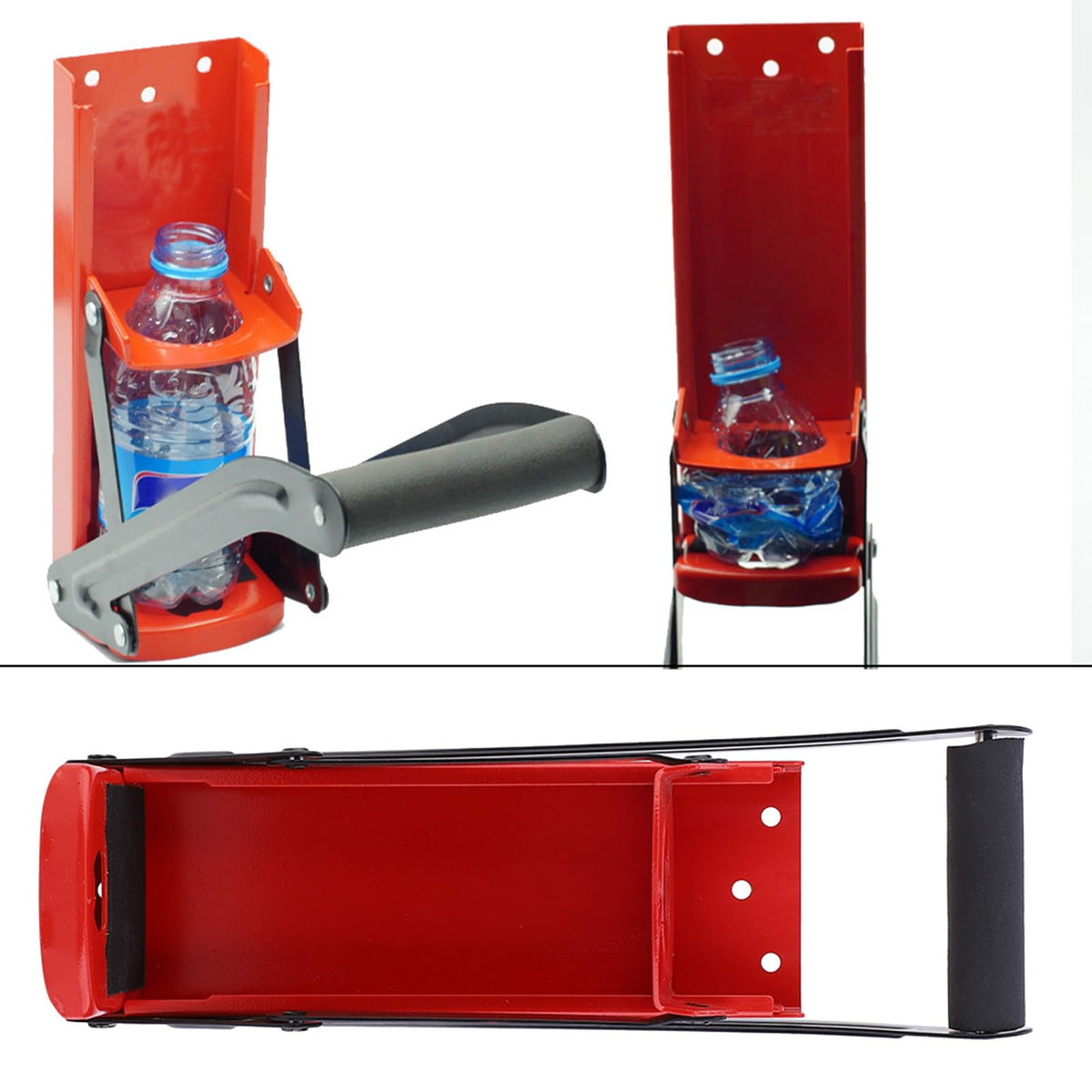 Heavy Duty Steel Can Crusher with Easy Grip Rubber Handle A929356
