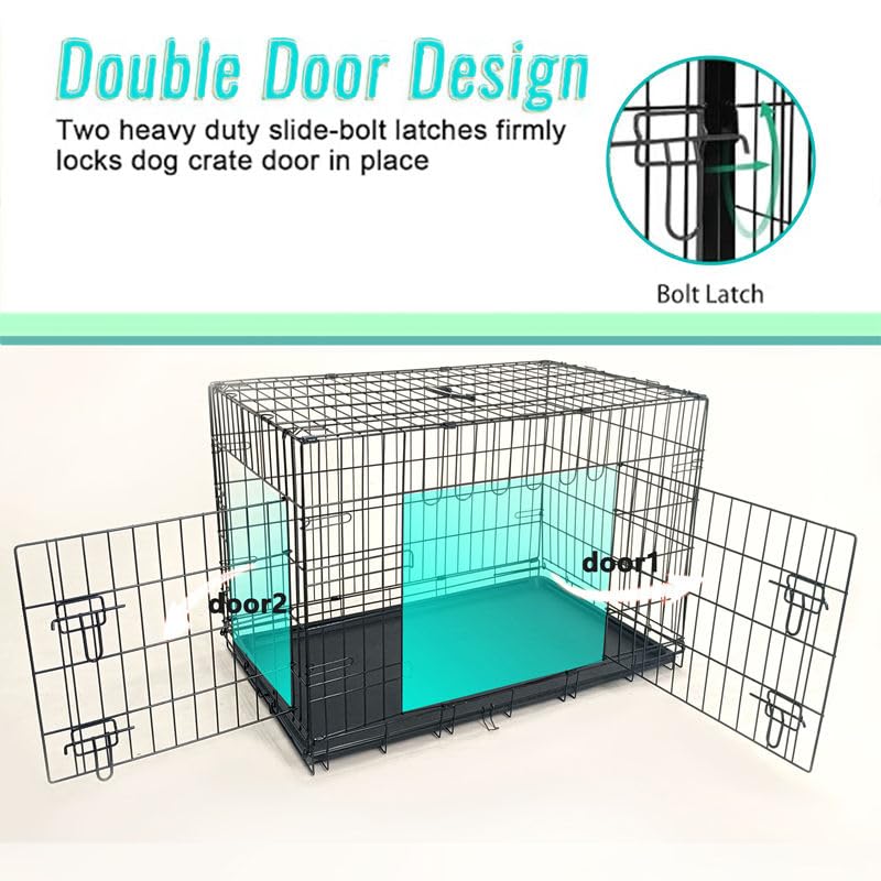 48-Inch Folding Metal Dog Crate with Divider, Tray, and Carry Handle N899058