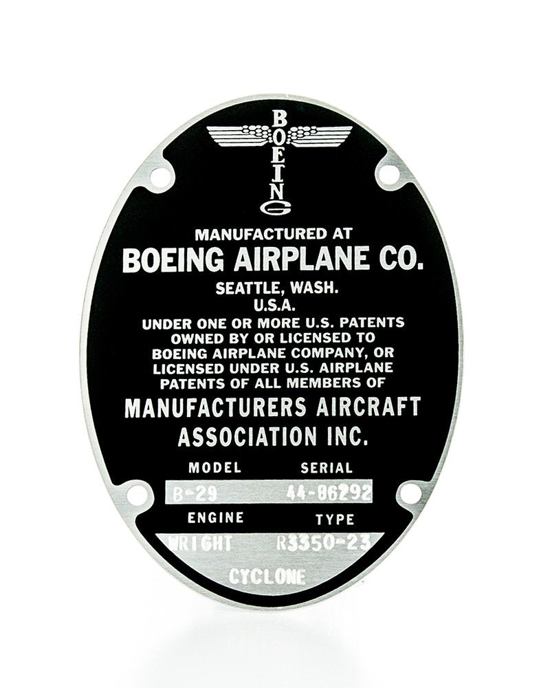 B-29 & B-17 Data Plate G7119