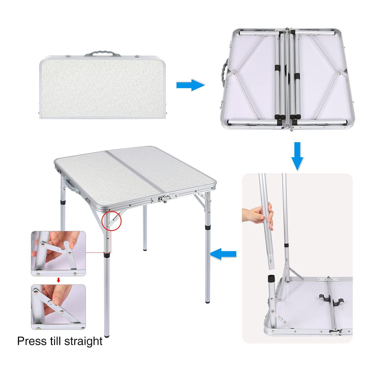 Small Square Folding Aluminum Camping Table X565801