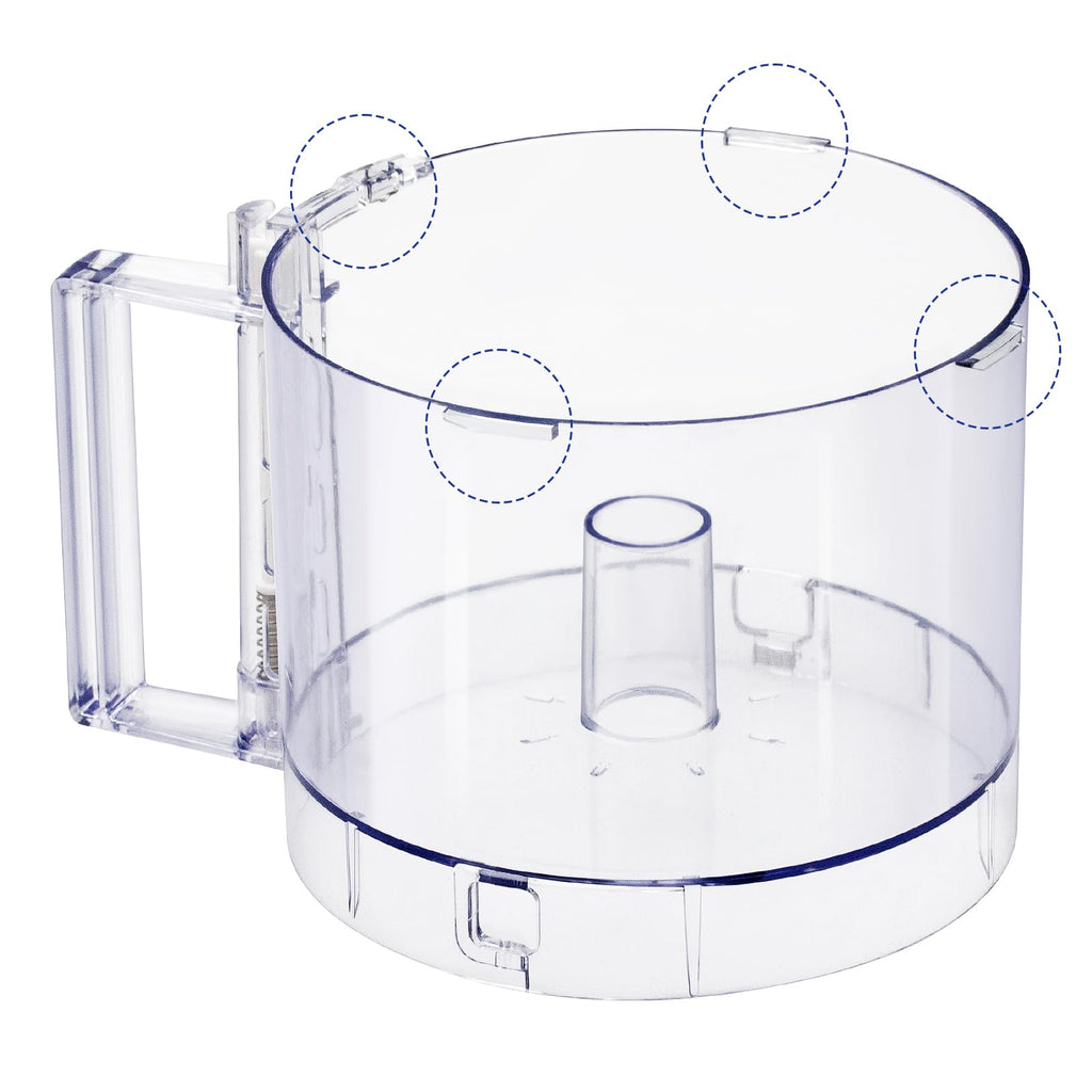 Food Processor Work Bowl 7-Cup with 4 Locking Tabs H212