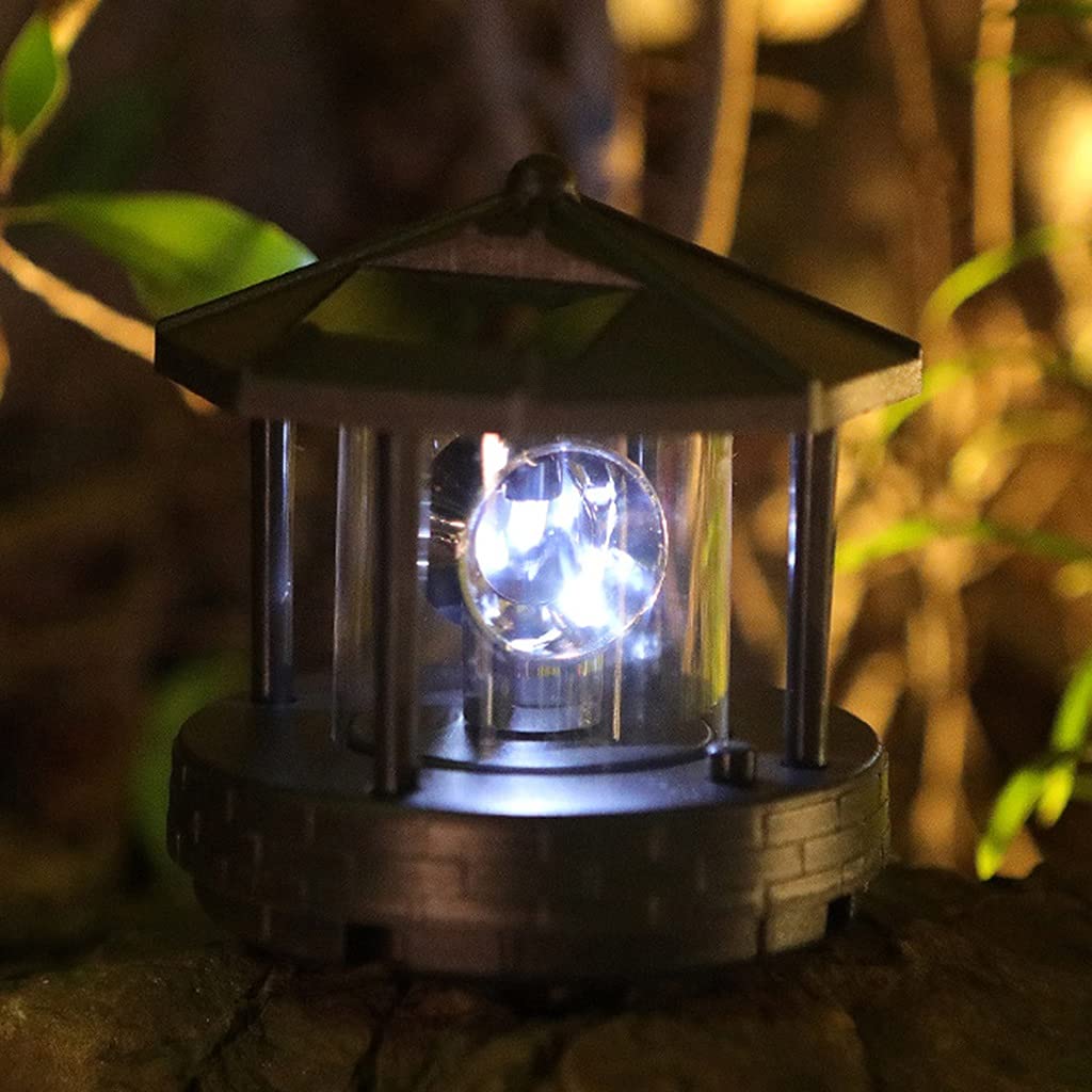 2 Pieces Solar Powered Lighthouse Shape Light Q92378