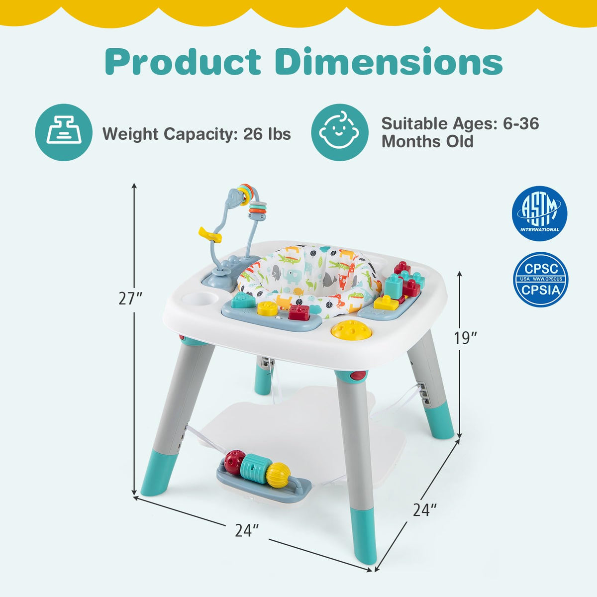 6-in-1 Baby Activity Center with Rotating Seat H911288