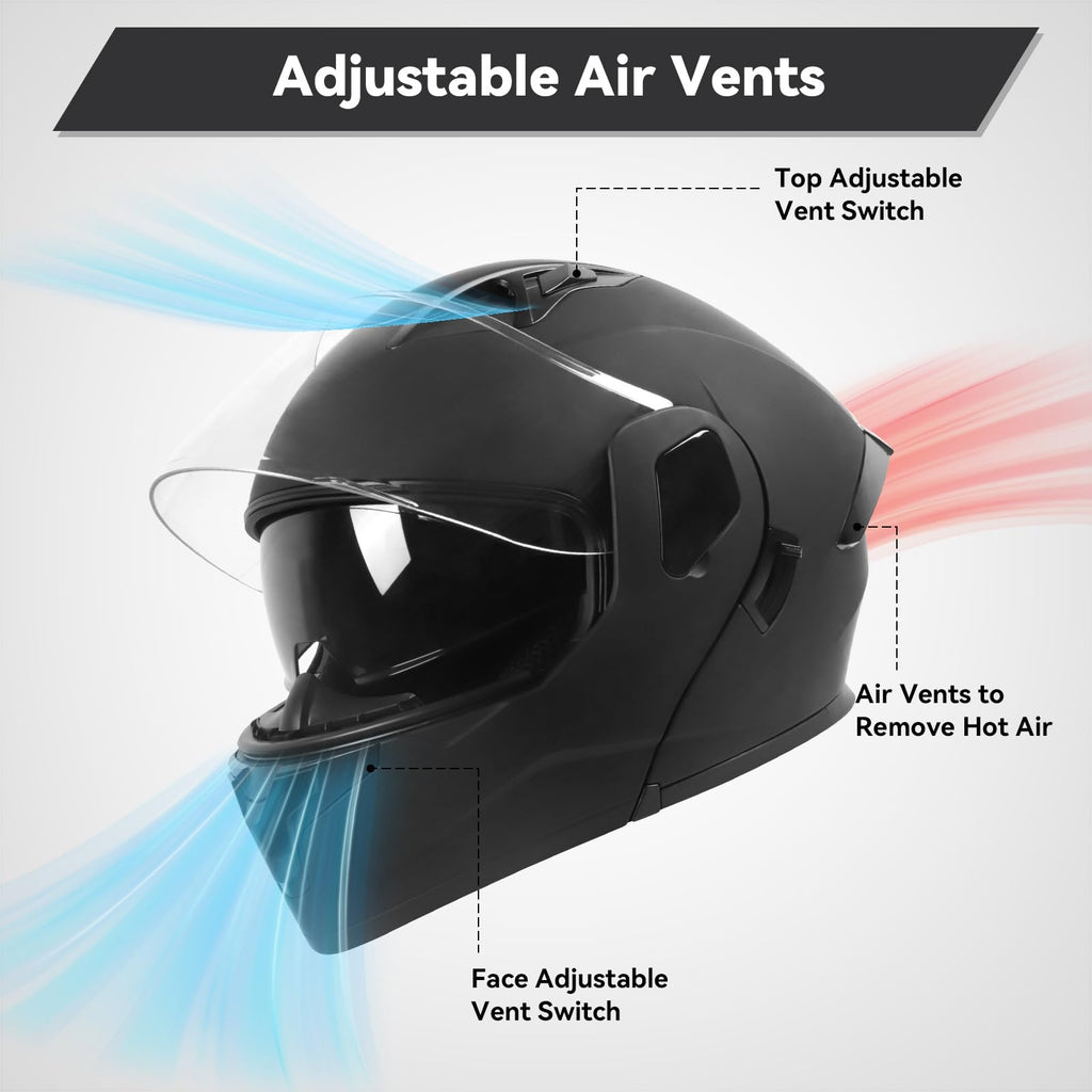 Modular Flip up Motorcycle Helmets DOT Approved B17138
