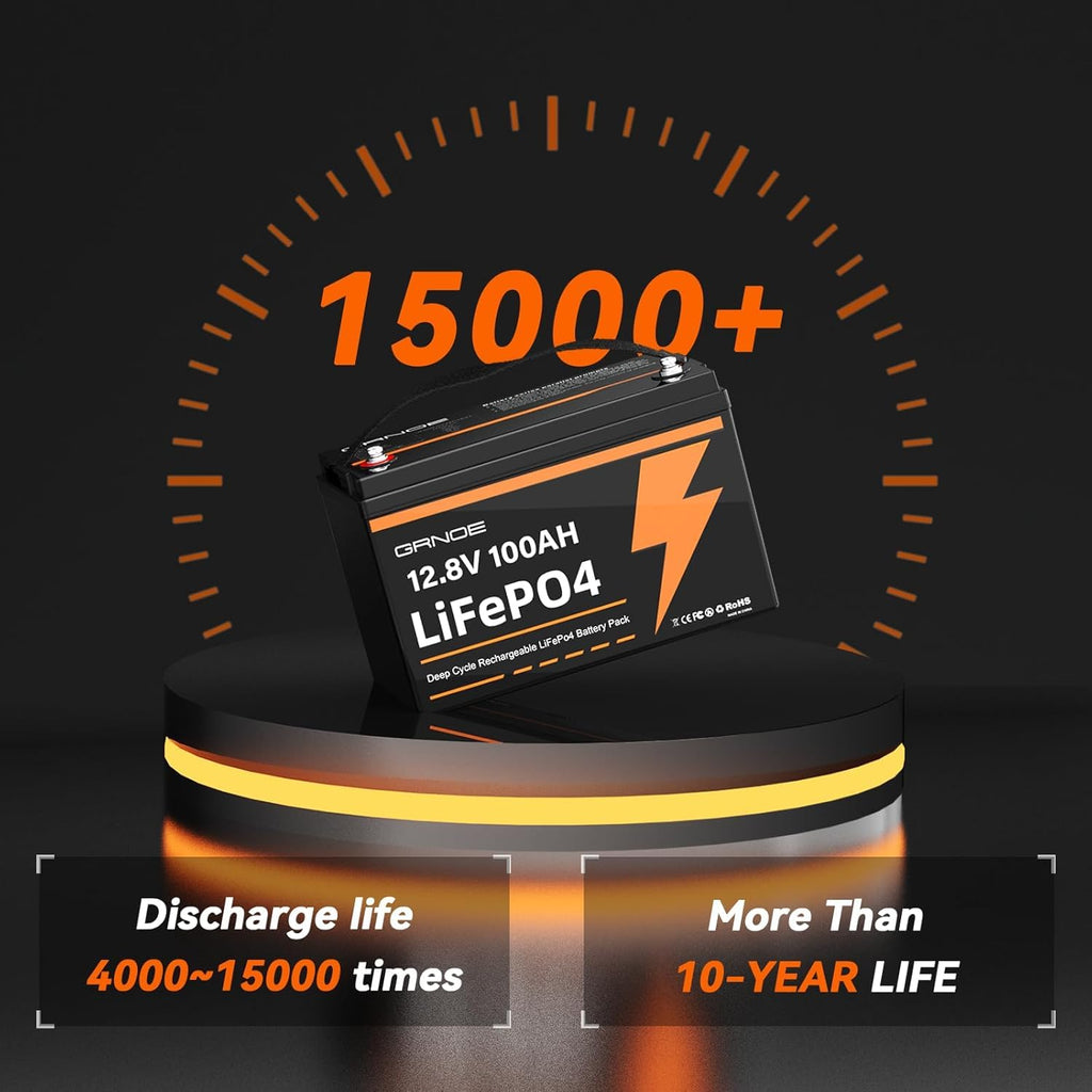 12V 100Ah LiFePO4 Lithium Battery 2-Pack J3932