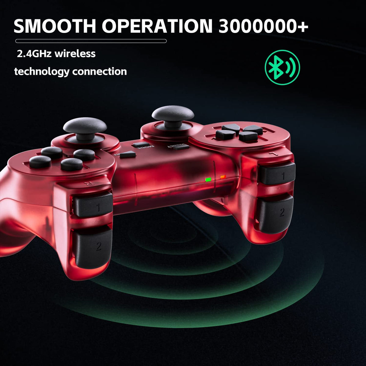 Wireless Controller Double Vibration ClearBlue and ClearGreen X643