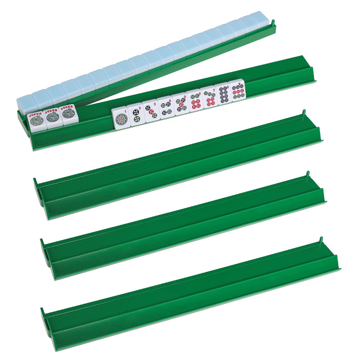 Green Mahjong Racks with Pushers 4 PCS E359